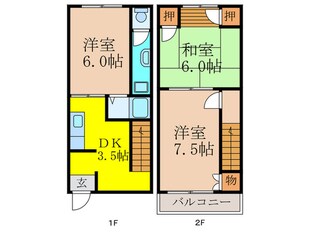 旭第２ハイツの物件間取画像